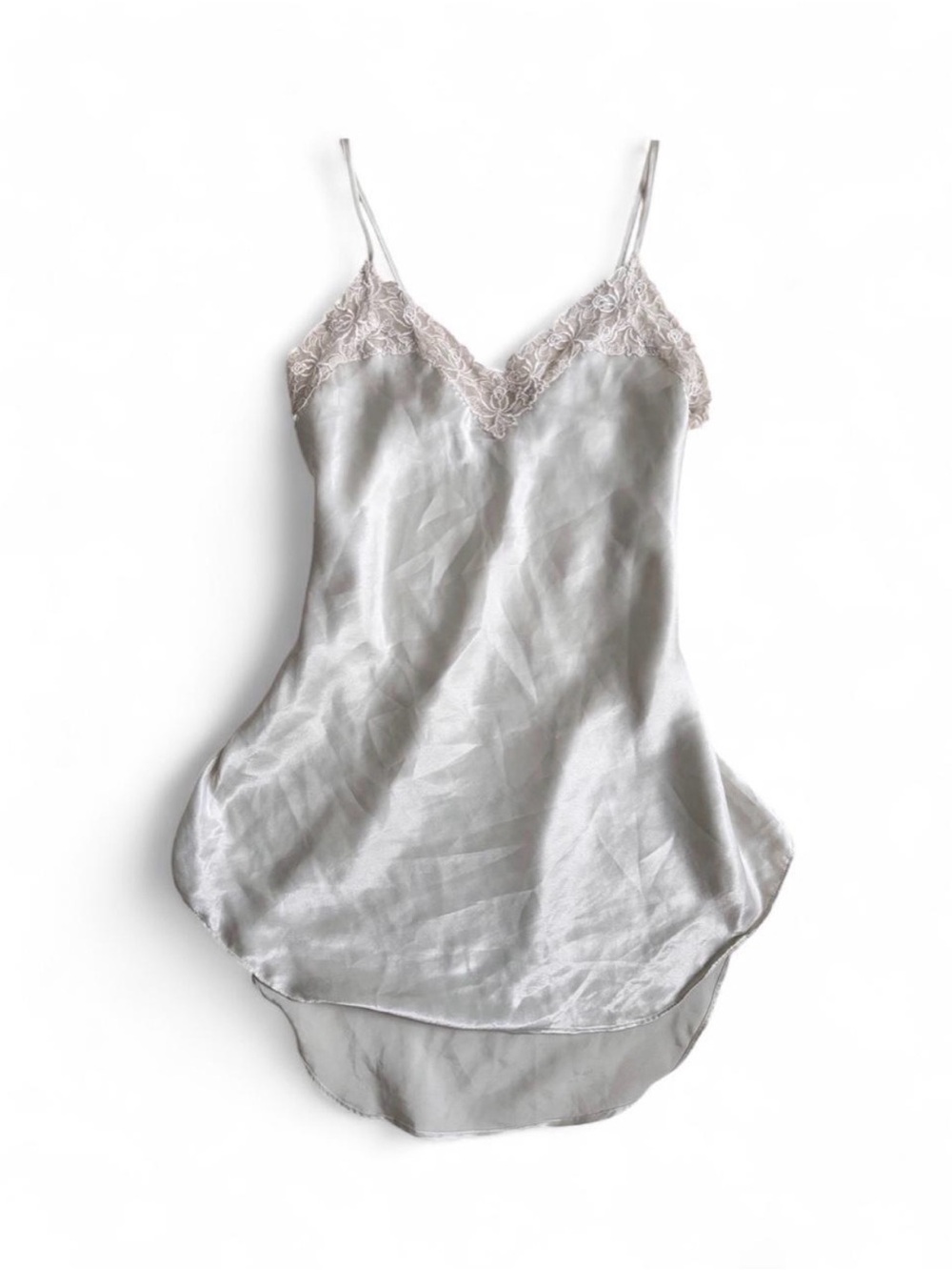 Victoria’s Secret Vintage Gold Label Lace Trim Chemise Slip Ivory White Size M